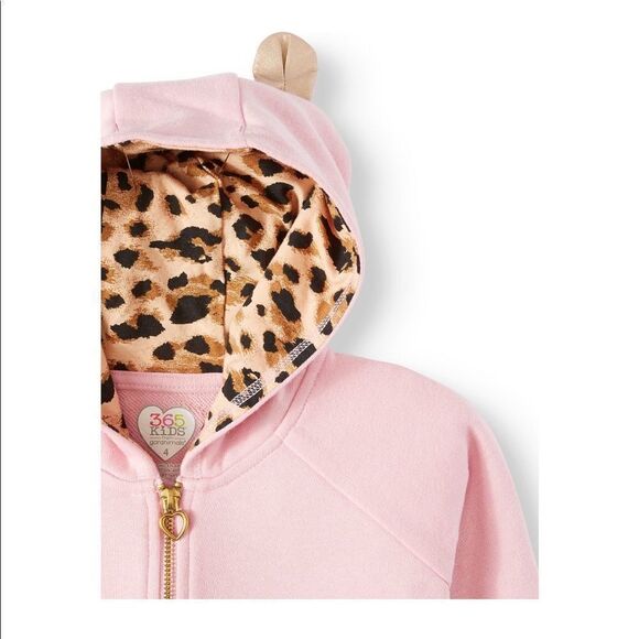365 Kids From Garanimals Cheetah Lined Hoodie - Picture 2 of 4